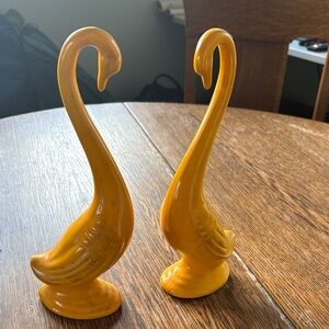 Rossini Japan vintage long neck swan goldenrod figurines